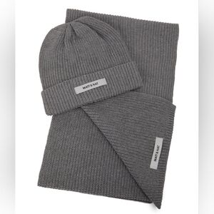 EUC Matt & Nat Wynn Hat and Scarf Set- Grey, OS